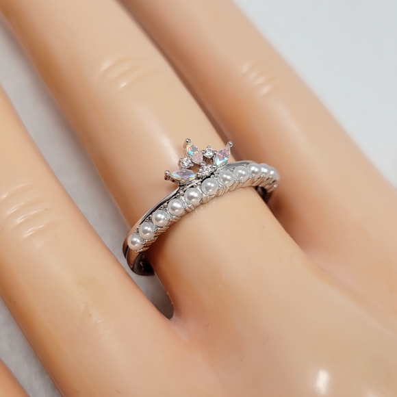 Sterling Silver Pearl Stack Ring - Picture 10 of 15